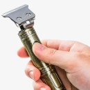 Перукарня акумуляторна машинка для стрижки з насадками Shuke SK-8017 Золотиста, Тример для окантовки