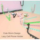 Гнучкий тримач для телефона з присосками Cute Worm Lazy Holder ЧОРНИЙ, Тримач для смартфона Гнучкий тримач для телефона з присосками Cute Worm Lazy Holder ЧОРНИЙ, Тримач для смартфона