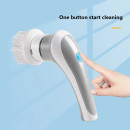 Акумуляторна щітка для прибирання з насадками Mini Scrubber Kit електрощітка, 3 насадки для кухні Сіра UKG Багатофункціональна бездротова електрична щітка для миття посуду з насадками