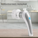Акумуляторна щітка для прибирання з насадками Mini Scrubber Kit електрощітка, 3 насадки для кухні Сіра UKG Багатофункціональна бездротова електрична щітка для миття посуду з насадками