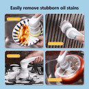 Акумуляторна щітка для прибирання з насадками Mini Scrubber Kit електрощітка, 3 насадки для кухні Сіра UKG Багатофункціональна бездротова електрична щітка для миття посуду з насадками