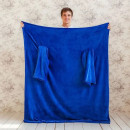 Ковдра плед з рукавами Флісовий синій 180*140 см Snuggie