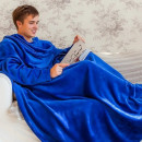 Ковдра плед з рукавами Флісовий синій 180*140 см Snuggie