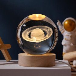 Світильник кришталева куля 3D - Сатурн