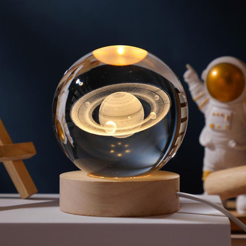 Світильник кришталева куля 3D - Сатурн