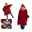 Толстовка-плед з капюшоном Huggle Hoodie Ultra Plush Blanket, червона для максимального комфорту та тепла