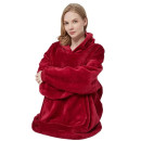 Толстовка-плед з капюшоном Huggle Hoodie Ultra Plush Blanket, червона для максимального комфорту та тепла