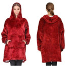 Толстовка-плед з капюшоном Huggle Hoodie Ultra Plush Blanket, червона для максимального комфорту та тепла