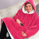 Толстовка-плед з капюшоном Huggle Hoodie Ultra Plush Blanket, червона для максимального комфорту та тепла