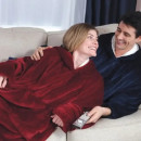 Толстовка-плед з капюшоном Huggle Hoodie Ultra Plush Blanket, червона для максимального комфорту та тепла