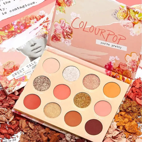Палітра тіней 12 відтінків ColourPop Sweet Talk / Оксамитові тіні для очей