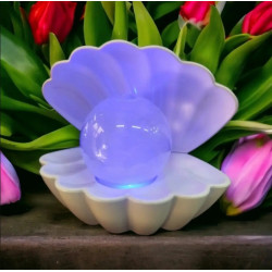 Акумуляторний RGB світильник нічник перлина в раковині (зарядка від USB)