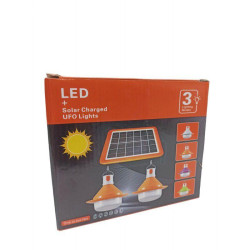 Фонарик Solar (две лампы)  (лампы цвет окраски: оранжевый белый, зеленый, фиолетовый) от солнечной панели