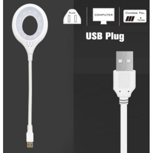 Світлодіодна гнучка лампа від USB, 24 LED, 2W / Портативна usb лампа з голосовим керуванням (колір забарвлення: білий) (колір освітлення: теплий білий нейтральний)