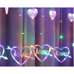 Гирлянда Сердце Love с сердечками разноцветный