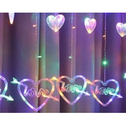 Гирлянда Сердце Love с сердечками разноцветный