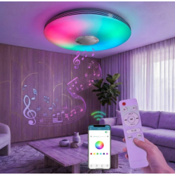 Світлодіодна стельова люстра з Bluetooth-колонкою, RGB-підсвіткою, пультом ДК та світломузикою, 60 Вт, діаметр 40 см