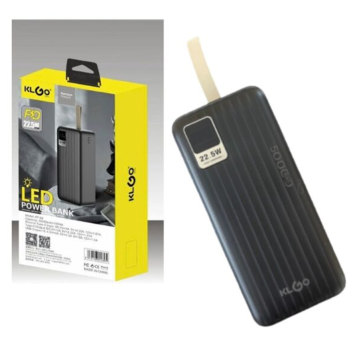 Power Bank KLGО KP-94 50000 mAh 22.5W | Зовнішній акумулятор з швидкою зарядкою PD