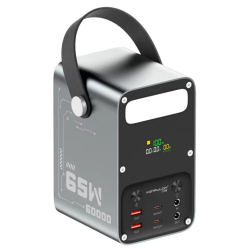 Power Bank KONFULON 60000 мАг, Швидка зарядка 22.5 Вт, LED-дисплей, 7 портів (Type-C та USB), Вбудований ліхтарик
