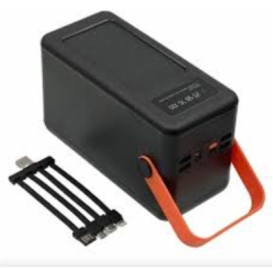 Павербанк Hoco Action DB49 100000 mAh з вбудованими кабелями Type-C та Lightning, швидка зарядка 22.5W, дисплей, ліхтар