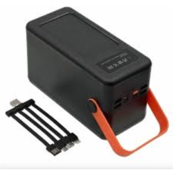 Павербанк Hoco Action DB49 100000 mAh з вбудованими кабелями Type-C та Lightning, швидка зарядка 22.5W, дисплей, ліхтар