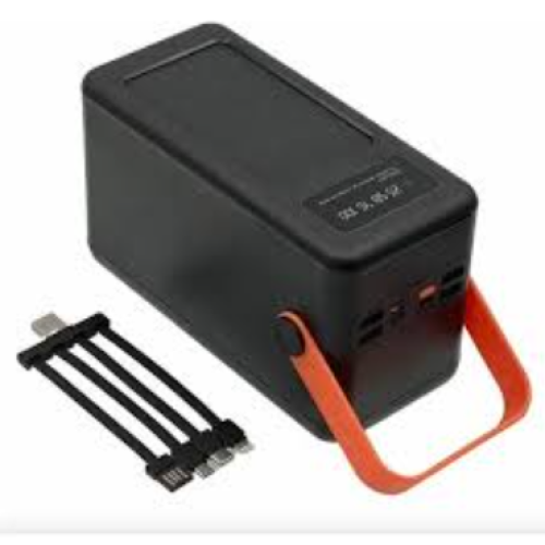 Павербанк Hoco Action DB49 100000 mAh з вбудованими кабелями Type-C та Lightning, швидка зарядка 22.5W, дисплей, ліхтар