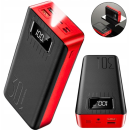 Портативний павербанк  30000 mAh, 5 портів USB, для iPhone Samsung Universal, червоний/чорний