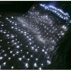 Гирлянда-занавіс «Бігуча хвиля» 3x3 м, 280 LED, холодне світло, прозора проволока, контролер на 4 канали