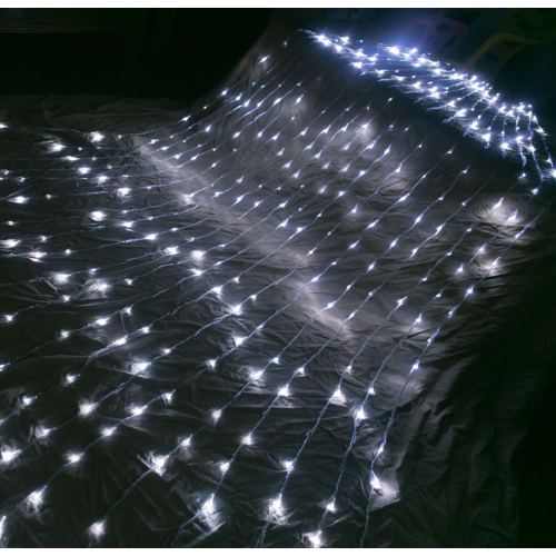 Гирлянда-занавіс «Бігуча хвиля» 3x3 м, 280 LED, холодне світло, прозора проволока, контролер на 4 канали