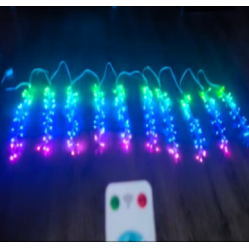 Гирлянда-штора «Феєрверк» 3x0.6 м, 300 LED, 16 кольорів, пульт ДК, 8 режимів, мережеве живлення