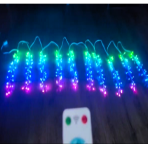 Гирлянда-штора «Феєрверк» 3x0.6 м, 300 LED, 16 кольорів, пульт ДК, 8 режимів, мережеве живлення