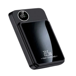 PowerBank 10000 mAh з LED-дисплеєм, бездротовою зарядкою 22.5 Вт та магнітом для iPhone (чорний)
