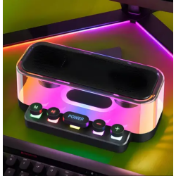 RGB колонка з 2 мікрофонами, стерео звуком та механічними кнопками, вологозахист IPX5