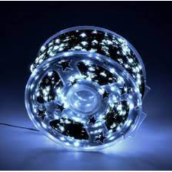 Гирлянда  вулична 100 м, 3000 LED, холодне світло, зелений металопровід, пульт ДК (8 режимів), IP44