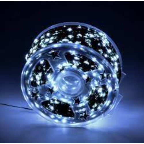 Гирлянда  вулична 100 м, 3000 LED, холодне світло, зелений металопровід, пульт ДК (8 режимів), IP44