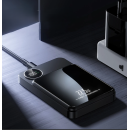PowerBank 10000 mAh з LED-дисплеєм, бездротовою зарядкою 20 Вт та магнітом для iPhone/Android (чорний, фіолетовий)