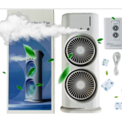 Портативний подвійний вентилятор з функцією зволоження та пультом | Double-ended Spray Fan